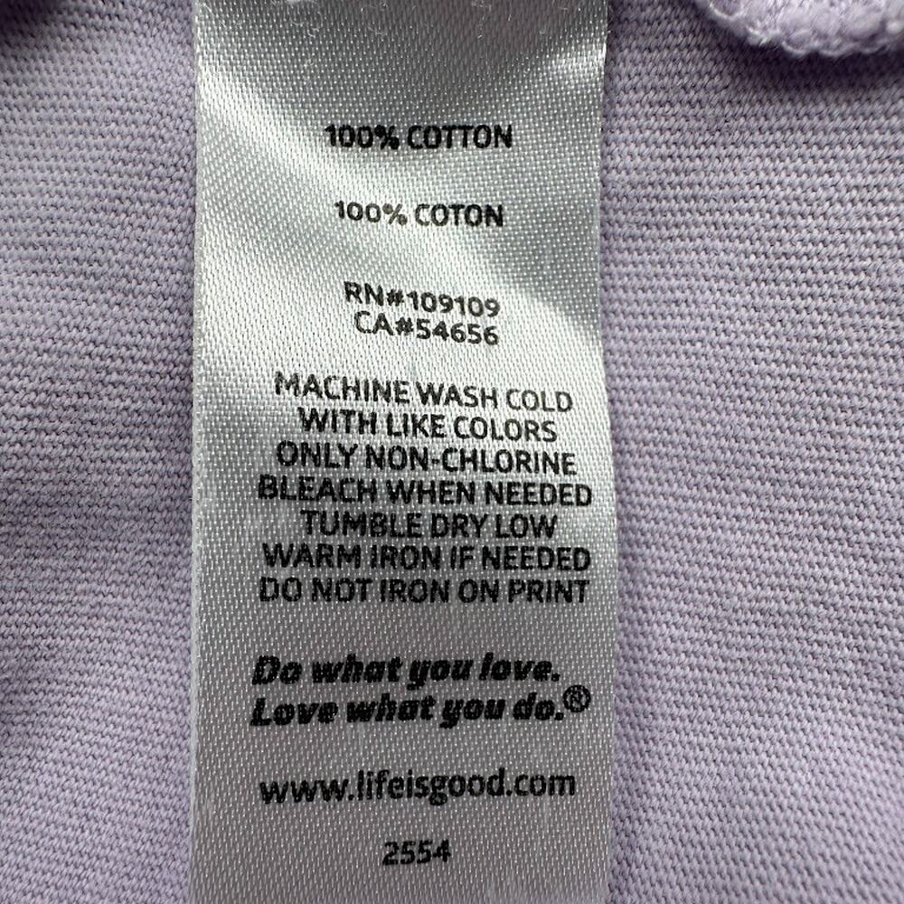 Life Is Good Top Womens Medium Purple Crusher Tee Short Sleeve Flower Heart - Picture 7 of 11